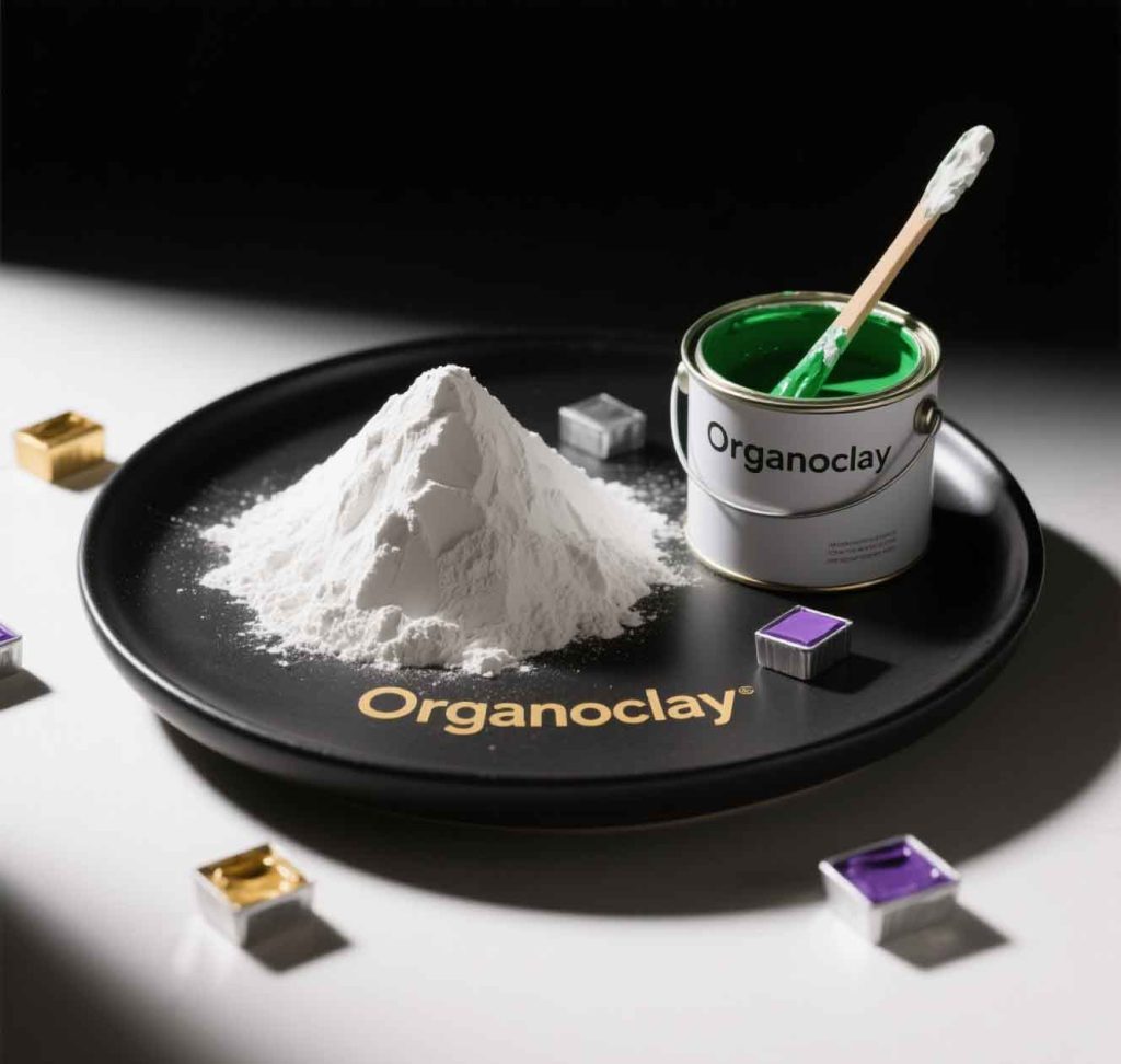 Organoclay oil-based mud solids suspension