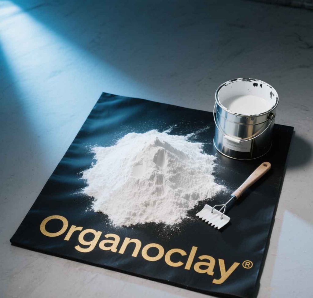 Organoclay synthetic base fluid use