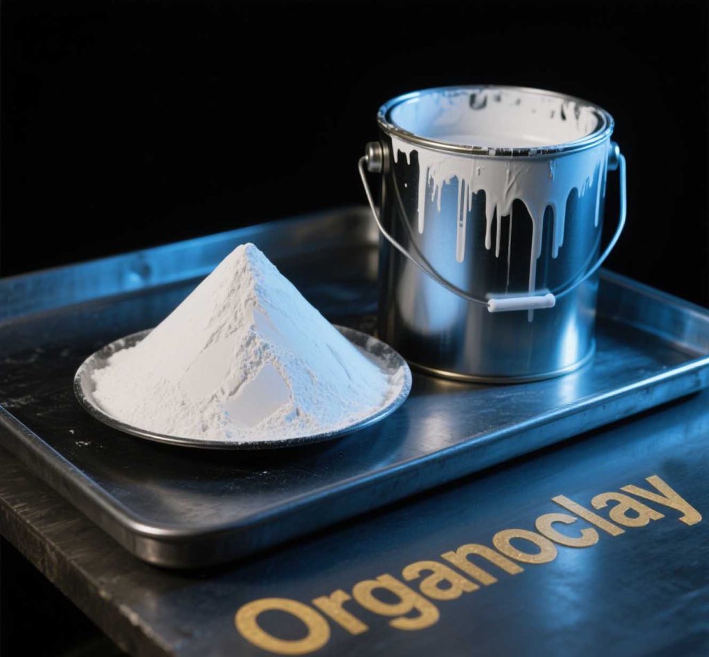 Organoclay unique rheological structure